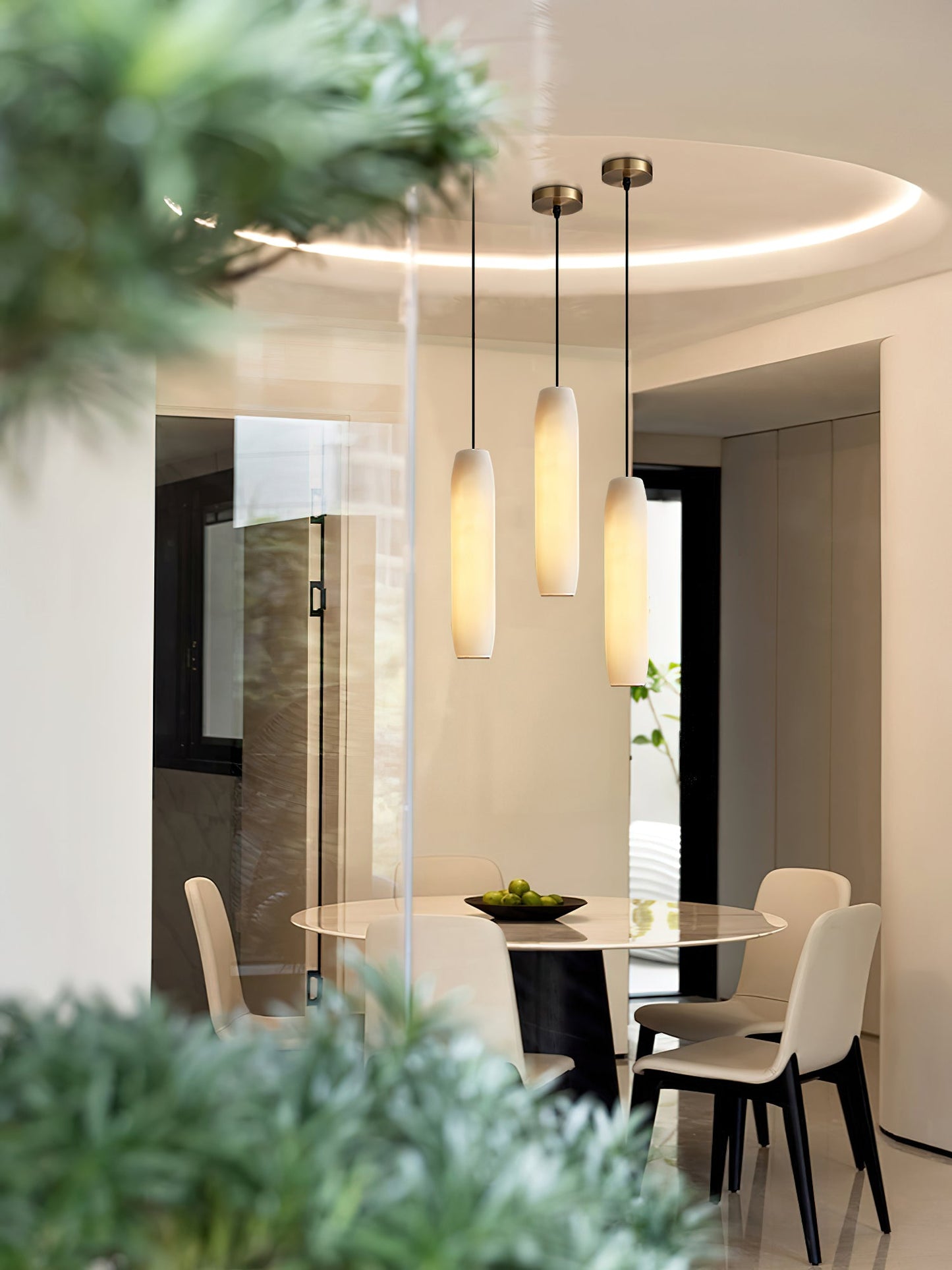 Alabaster Flute Pendant Light, view 16