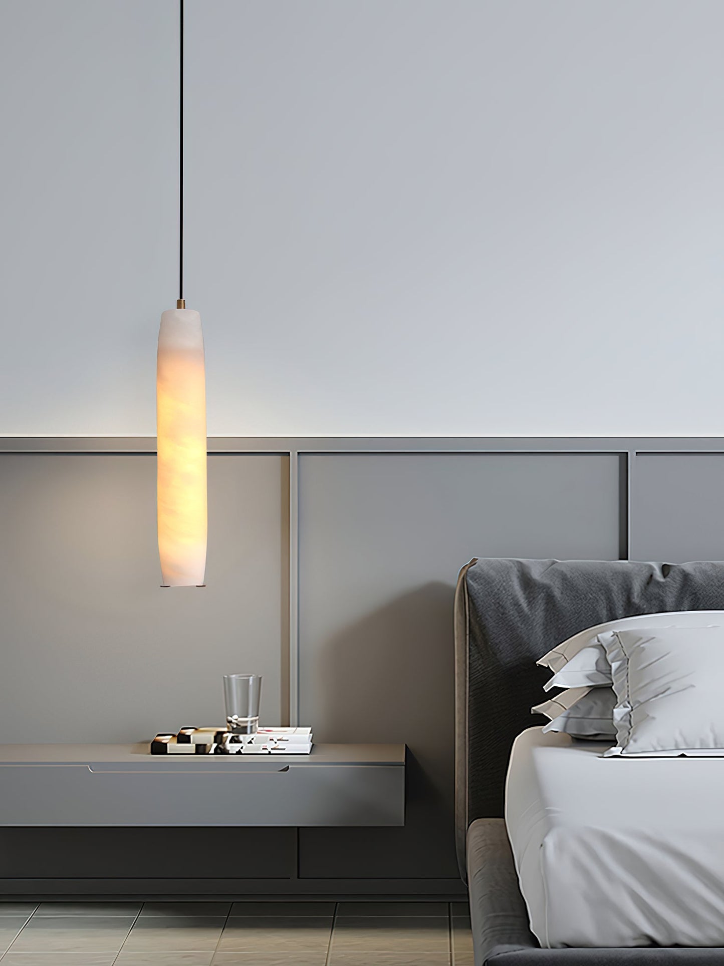 Alabaster Flute Pendant Light, view 21