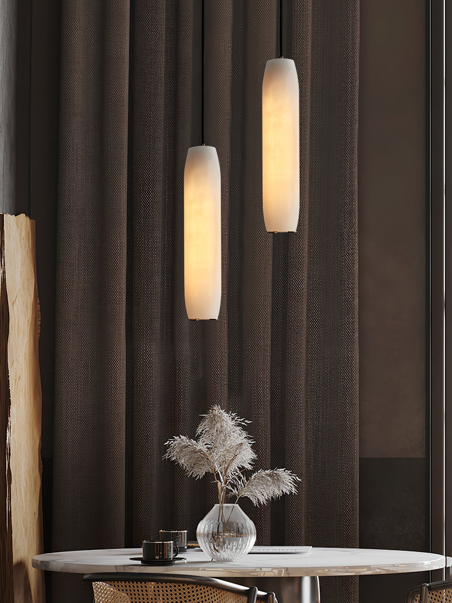 Alabaster Flute Pendant Light, view 26