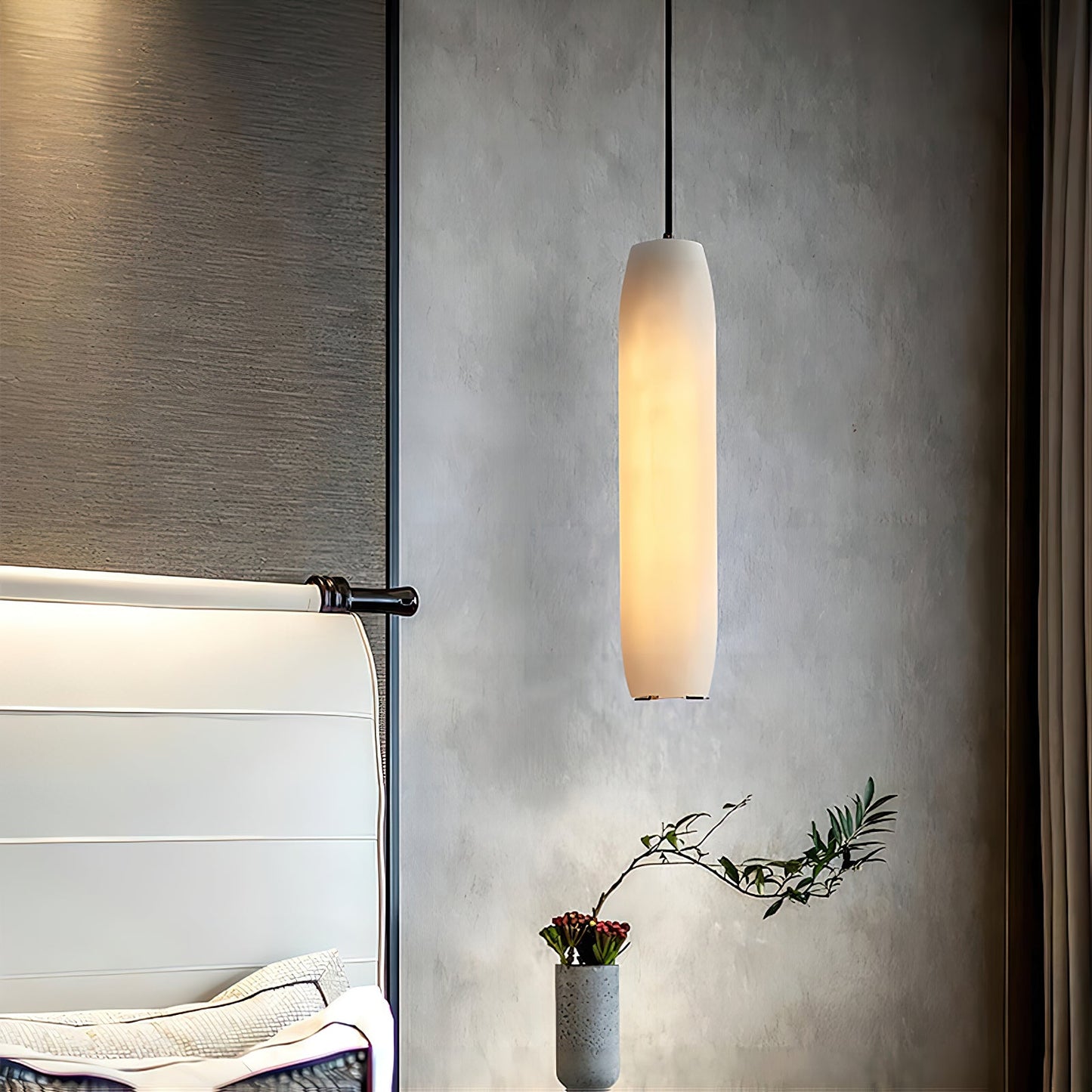 Alabaster Flute Pendant Light, detail