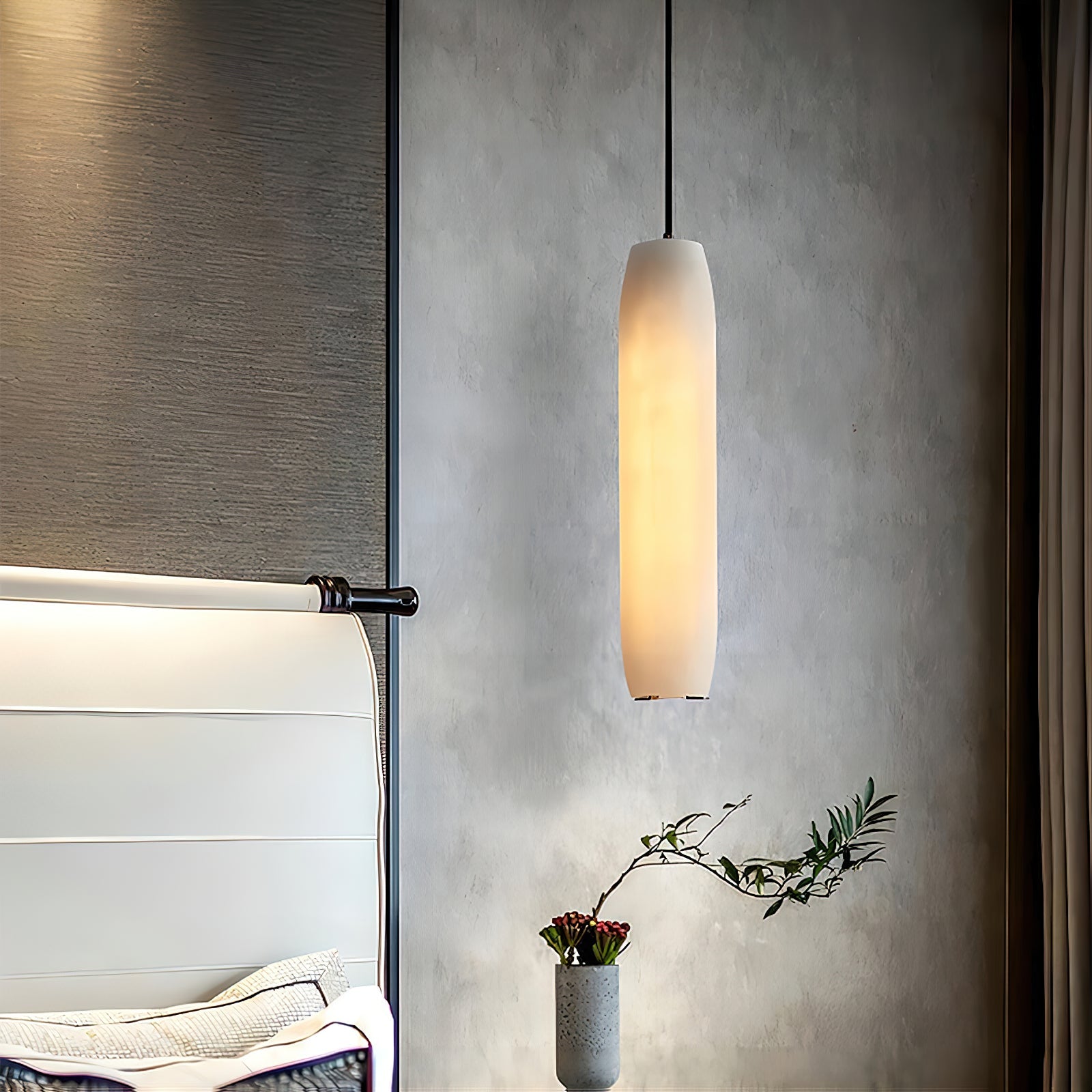 Alabaster Flute Pendant Light, detail