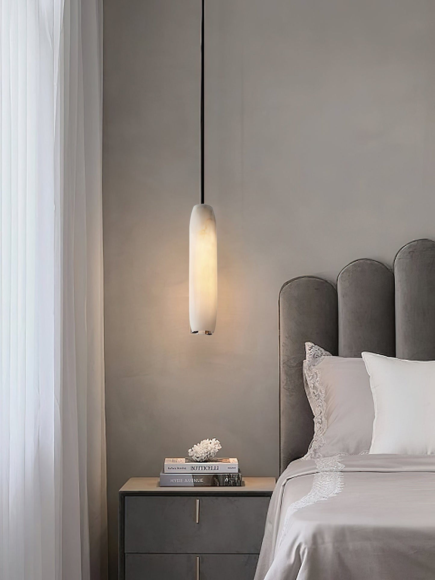 Alabaster Flute Pendant Light, view 8
