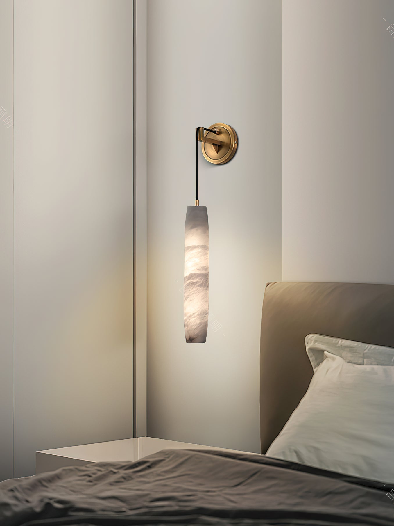 Alabaster Flute Wall Lamp – Dimmable, view 20