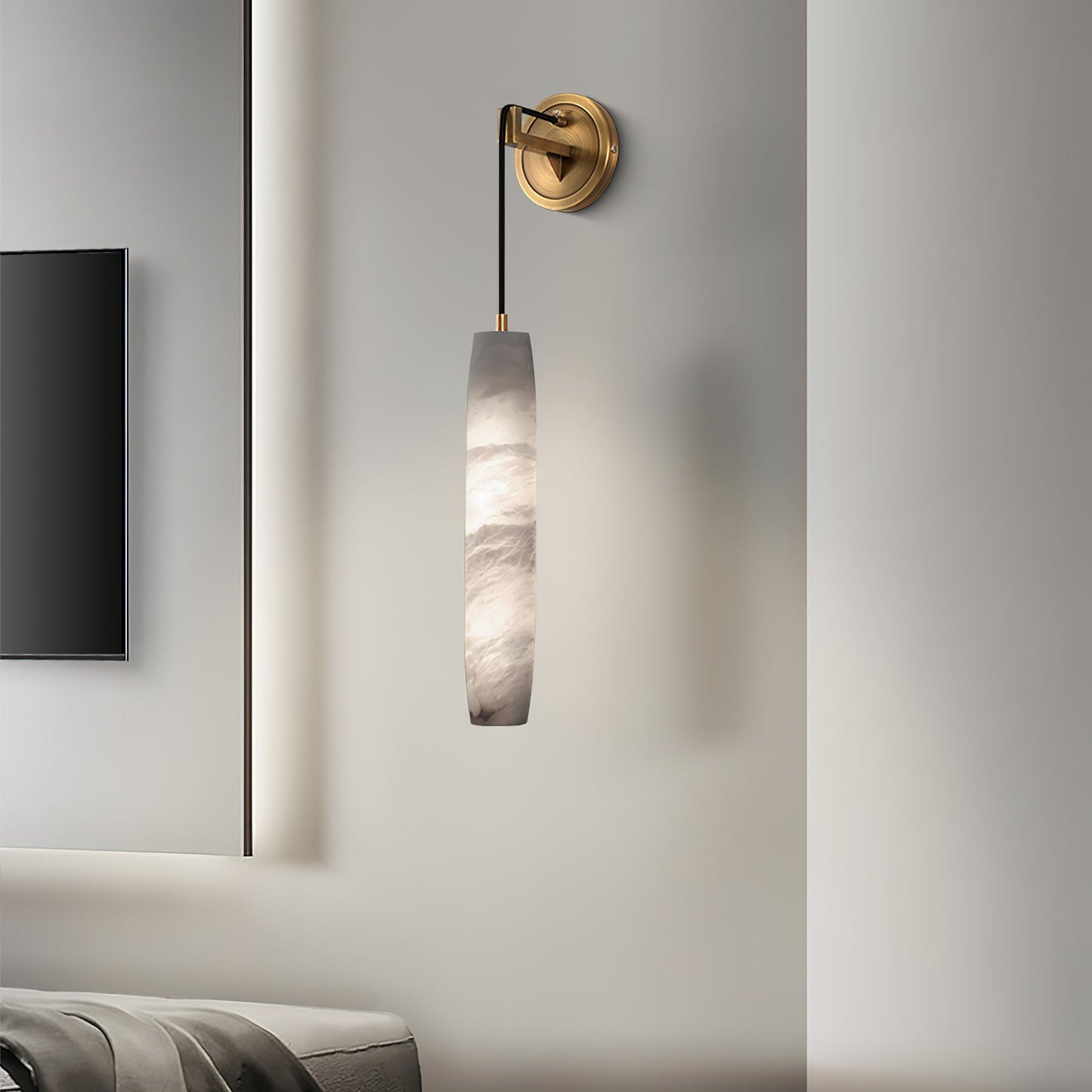 Alabaster Flute Wall Lamp – Dimmable, view 14