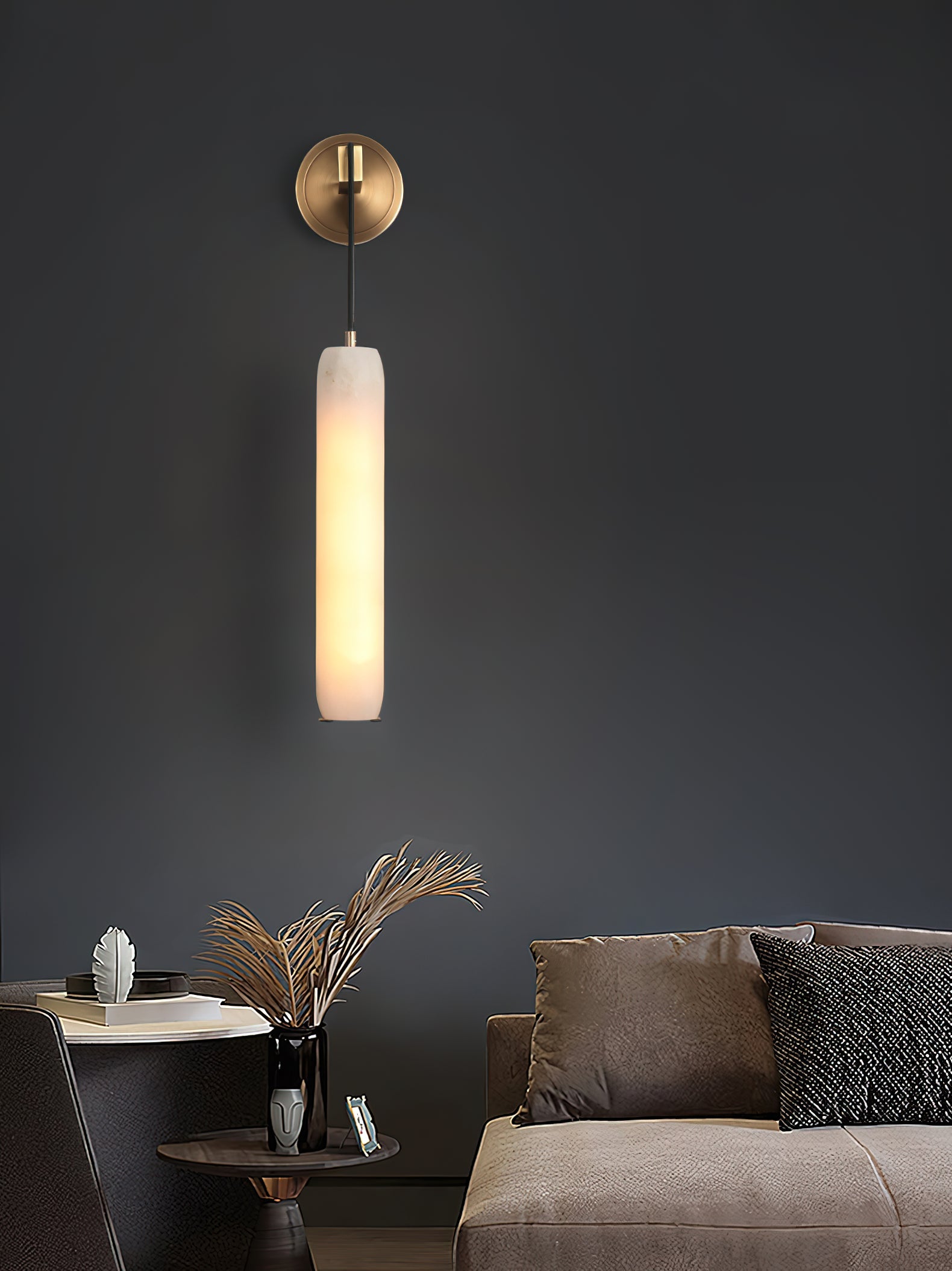 Alabaster Flute Wall Lamp – Dimmable, view 15