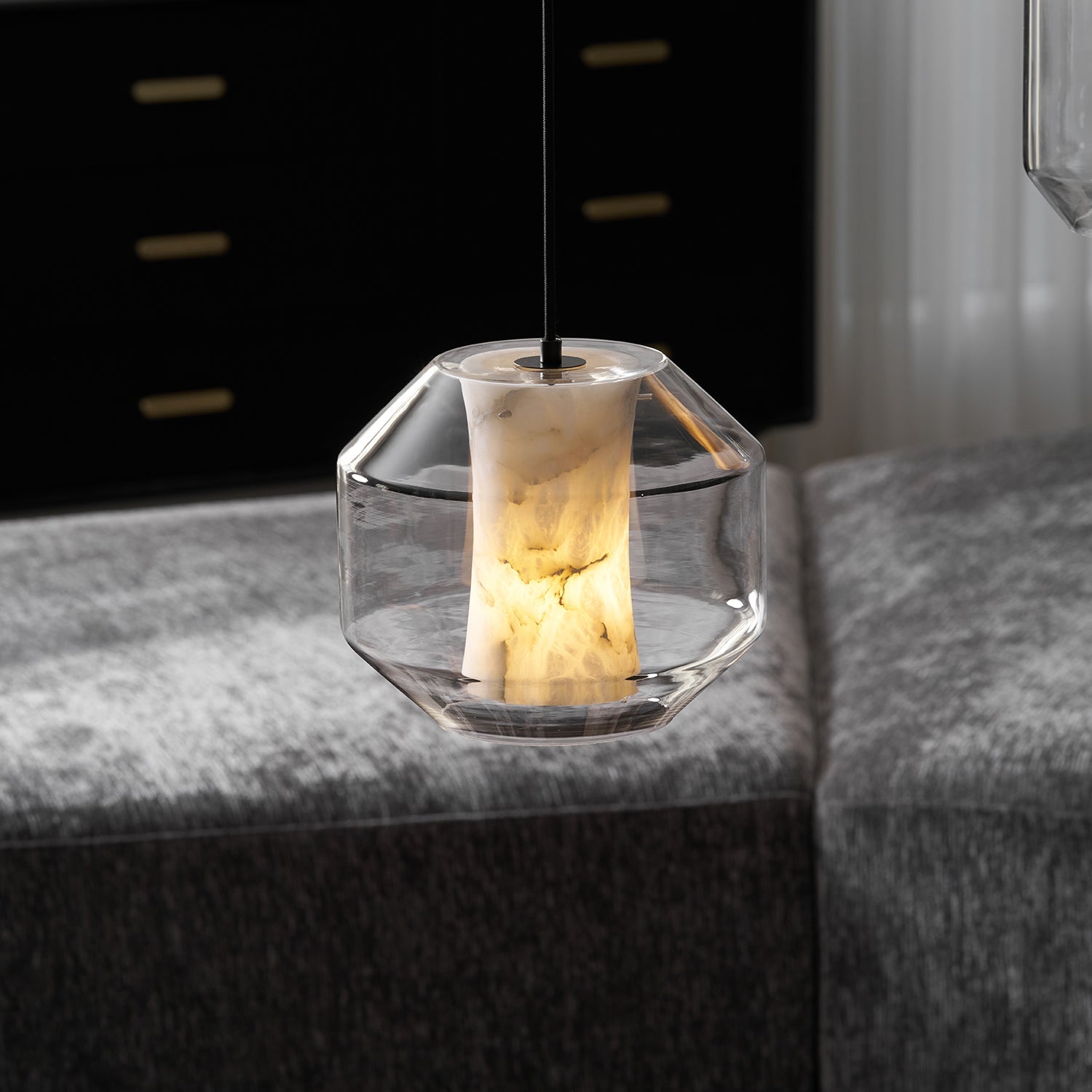 Glass Alabaster Pendant Lamp, detail