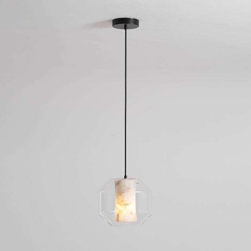 Glass Alabaster Pendant Lamp, alternate view