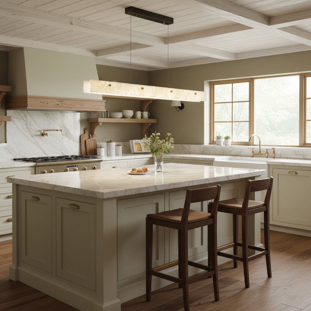 Alabaster LED Linear Pendant Light – Dimmable, view 4