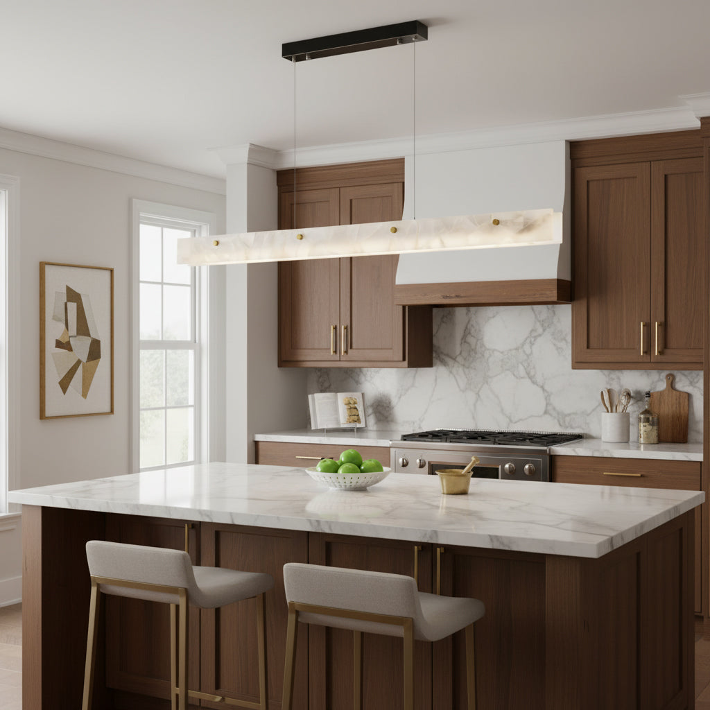 Alabaster LED Linear Pendant Light – Dimmable, detail