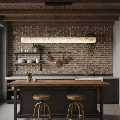 Alabaster LED Linear Pendant Light – Dimmable, view 5