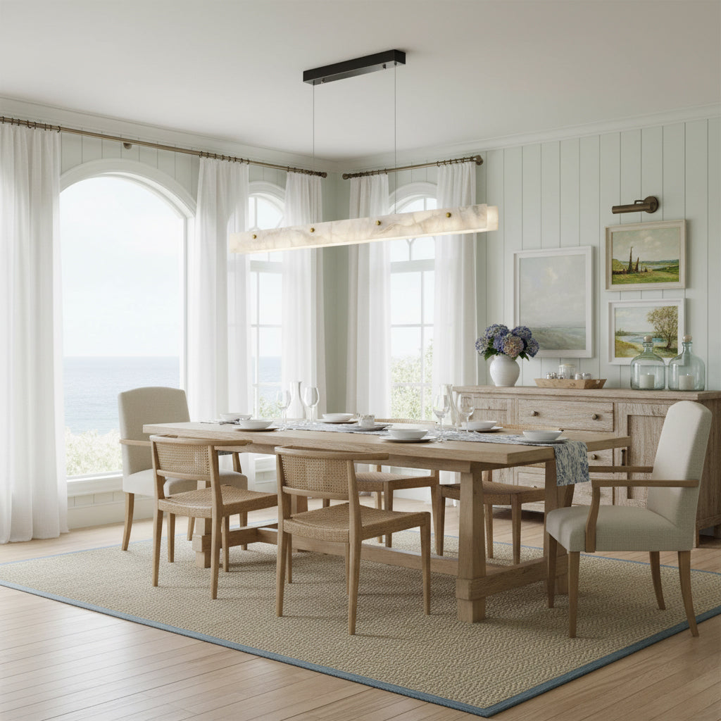 Alabaster LED Linear Pendant Light – Dimmable, view 7
