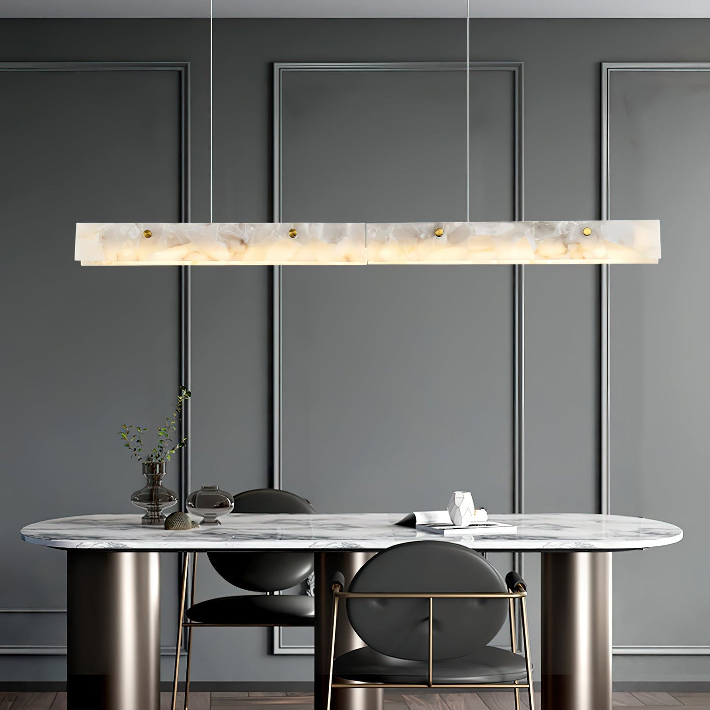Alabaster LED Linear Pendant Light – Dimmable, view 8