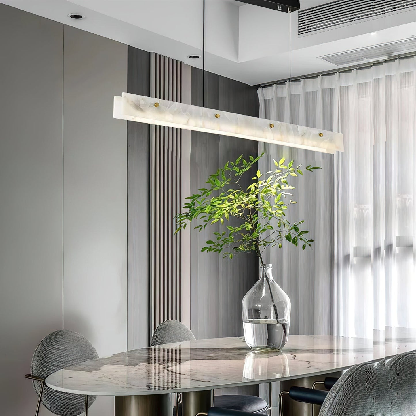 Alabaster LED Linear Pendant Light – Dimmable, view 16