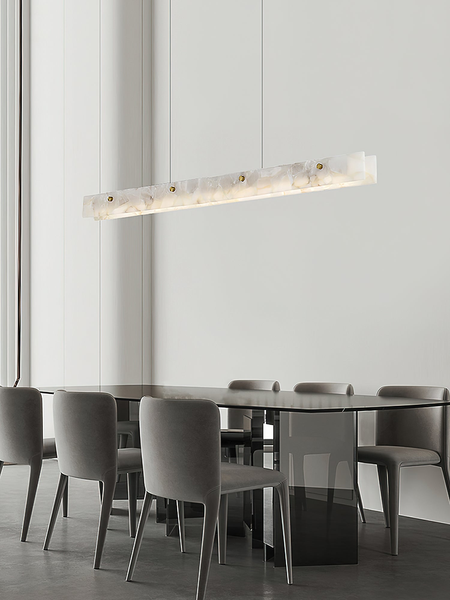 Alabaster LED Linear Pendant Light – Dimmable, view 21