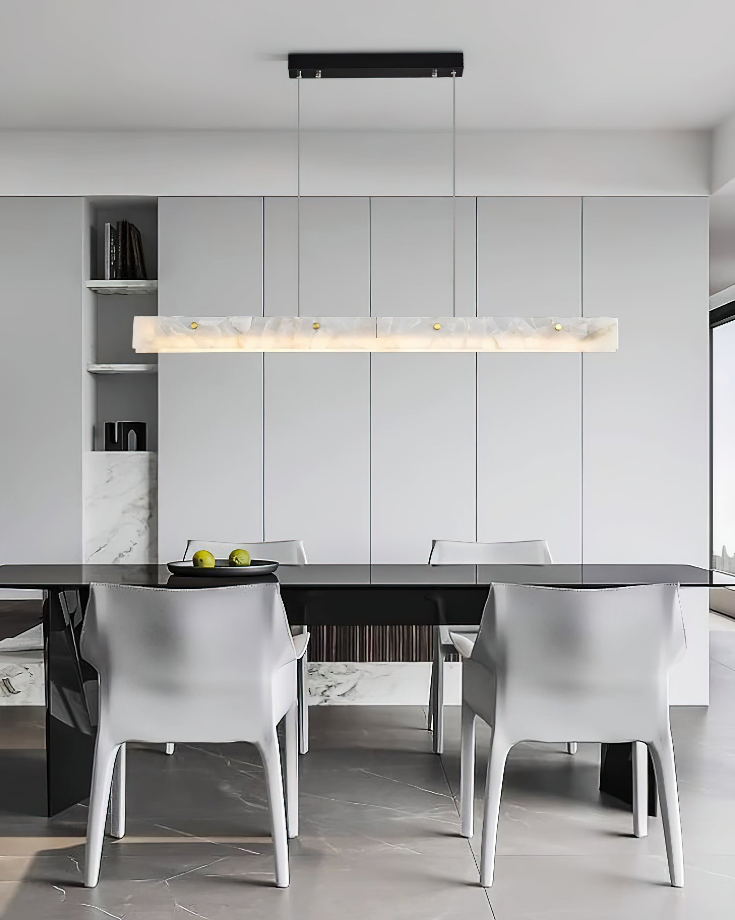 Alabaster LED Linear Pendant Light – Dimmable, view 24