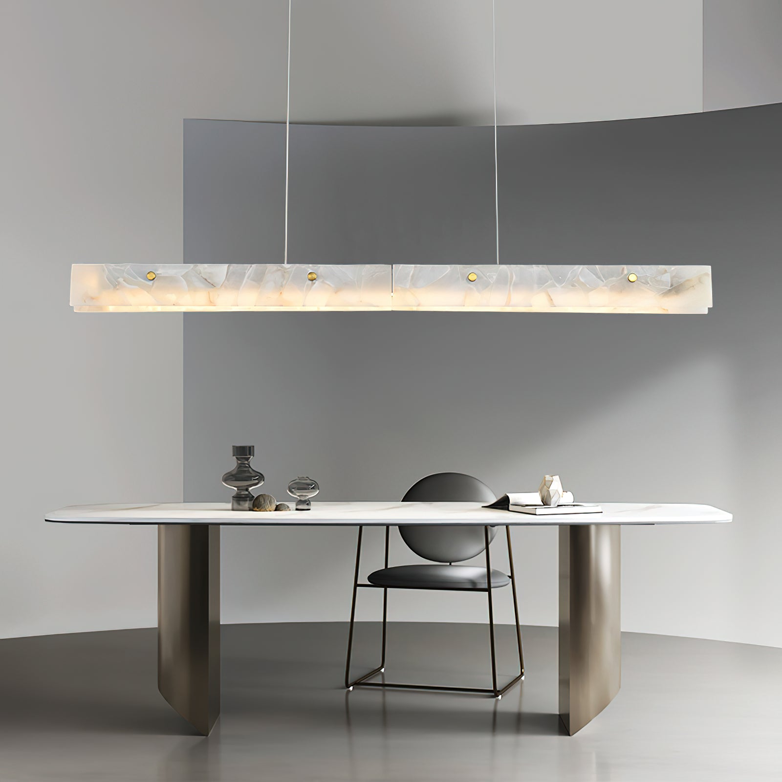 Alabaster LED Linear Pendant Light – Dimmable, view 11