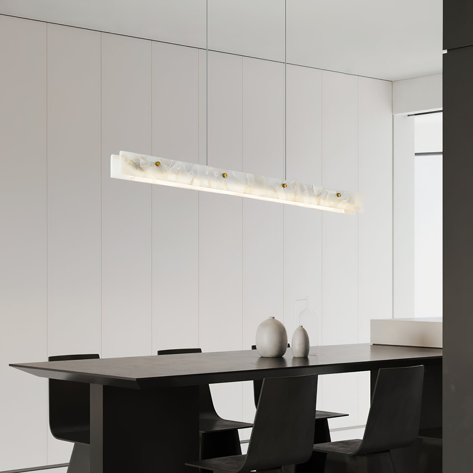 Alabaster LED Linear Pendant Light – Dimmable, view 12