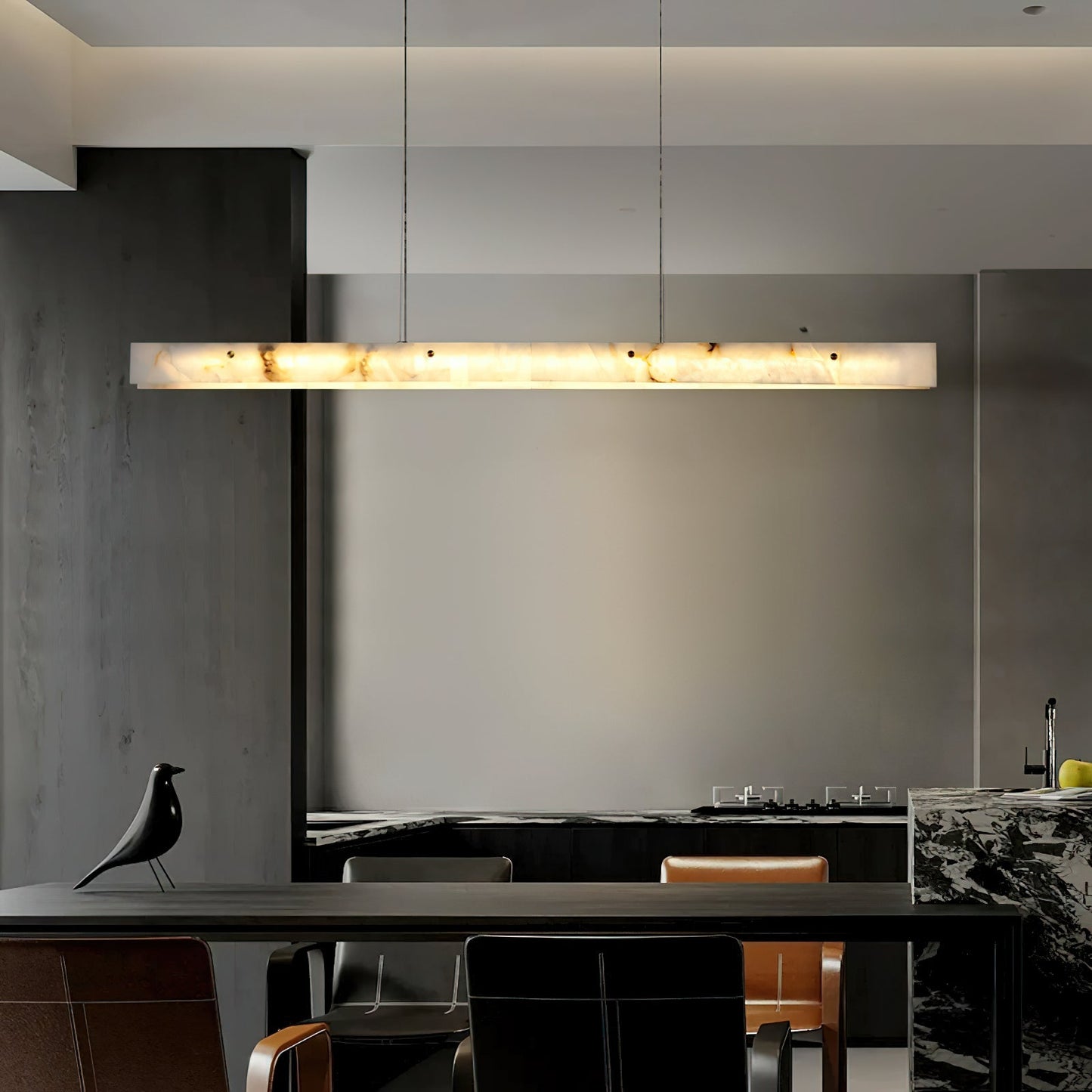 Alabaster LED Linear Pendant Light – Dimmable, view 14