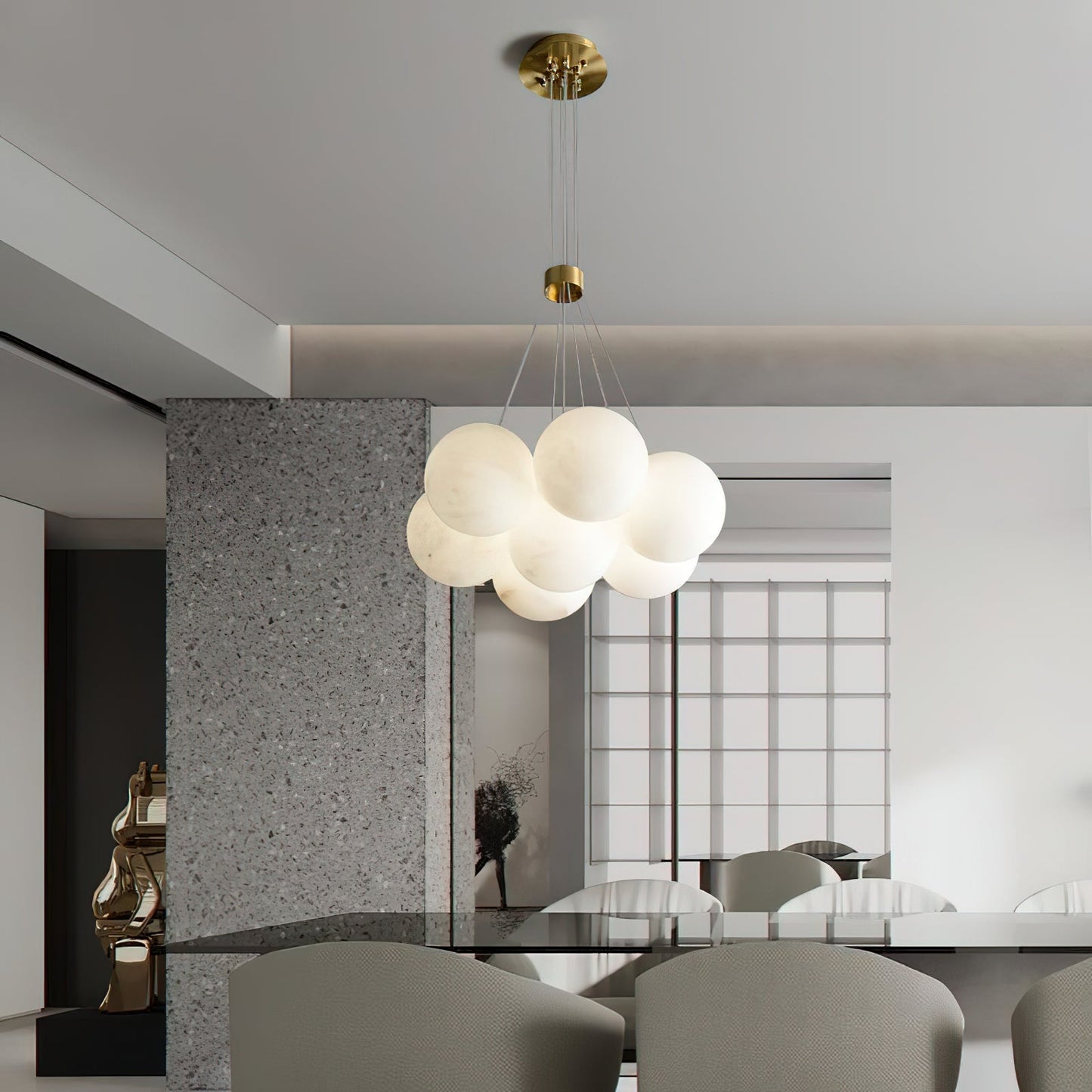 Alabaster Lunar Chandelier, view 17