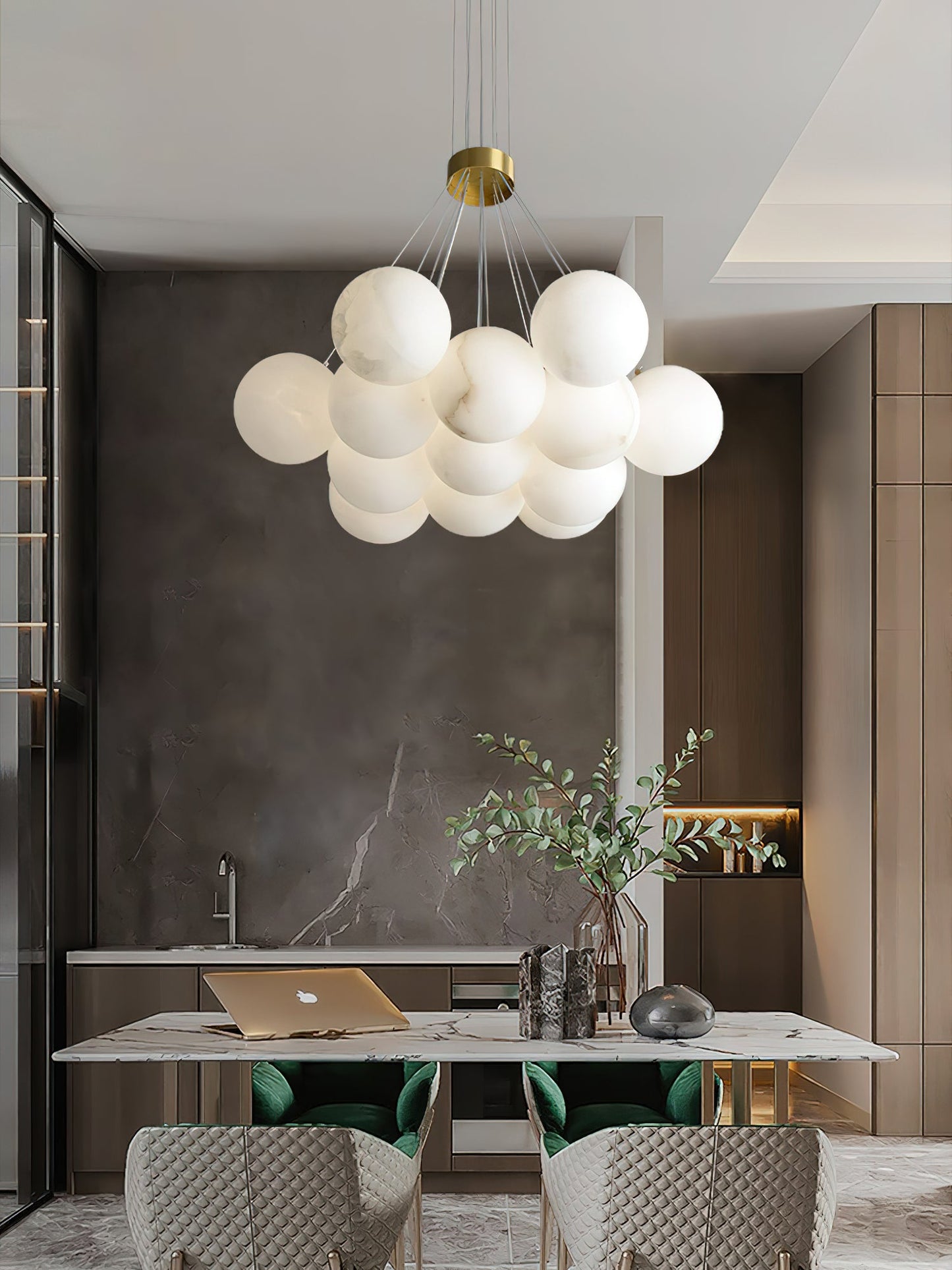 Alabaster Lunar Chandelier, view 18