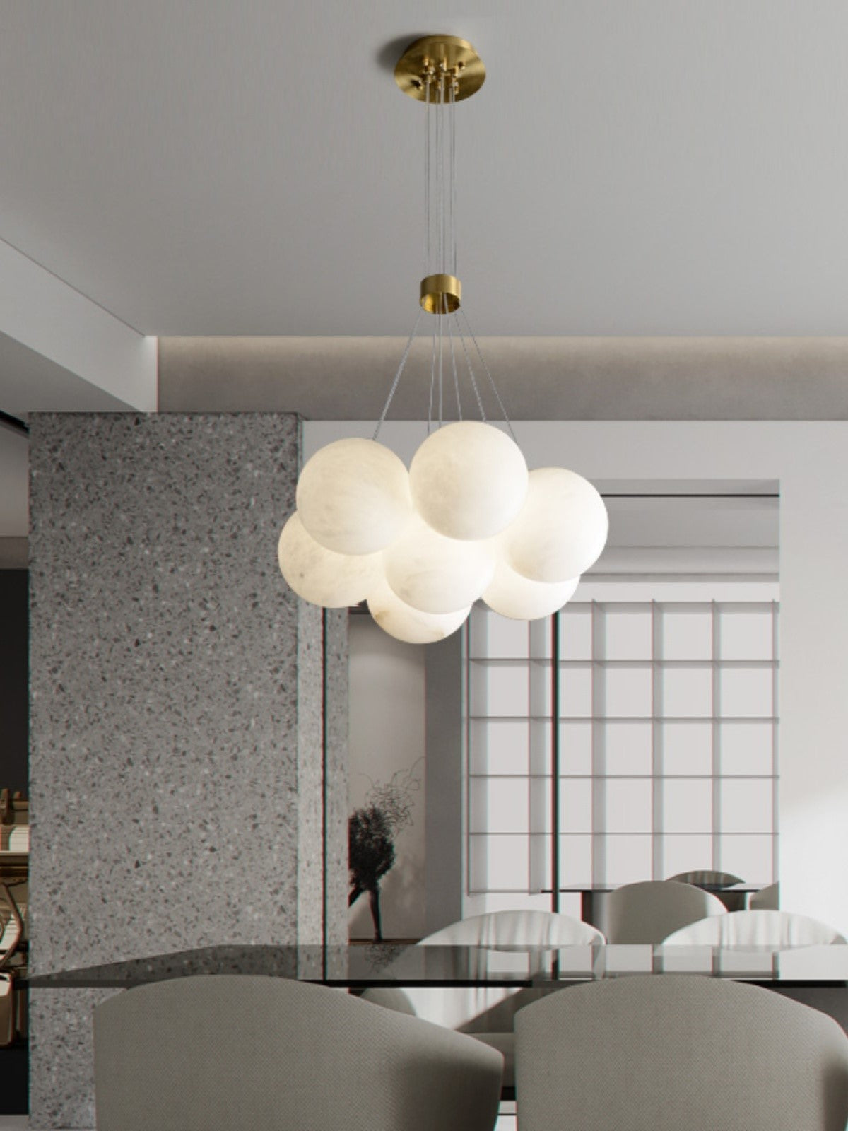 Alabaster Lunar Chandelier, view 20