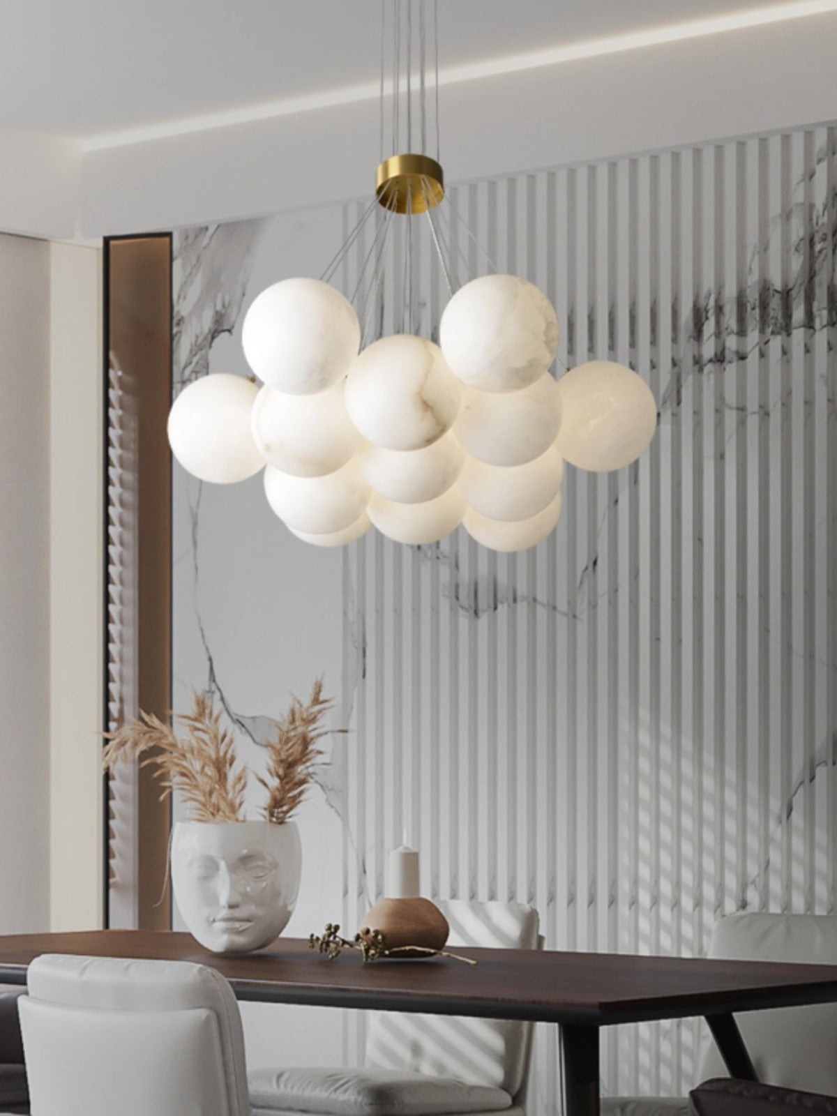Alabaster Lunar Chandelier, view 22