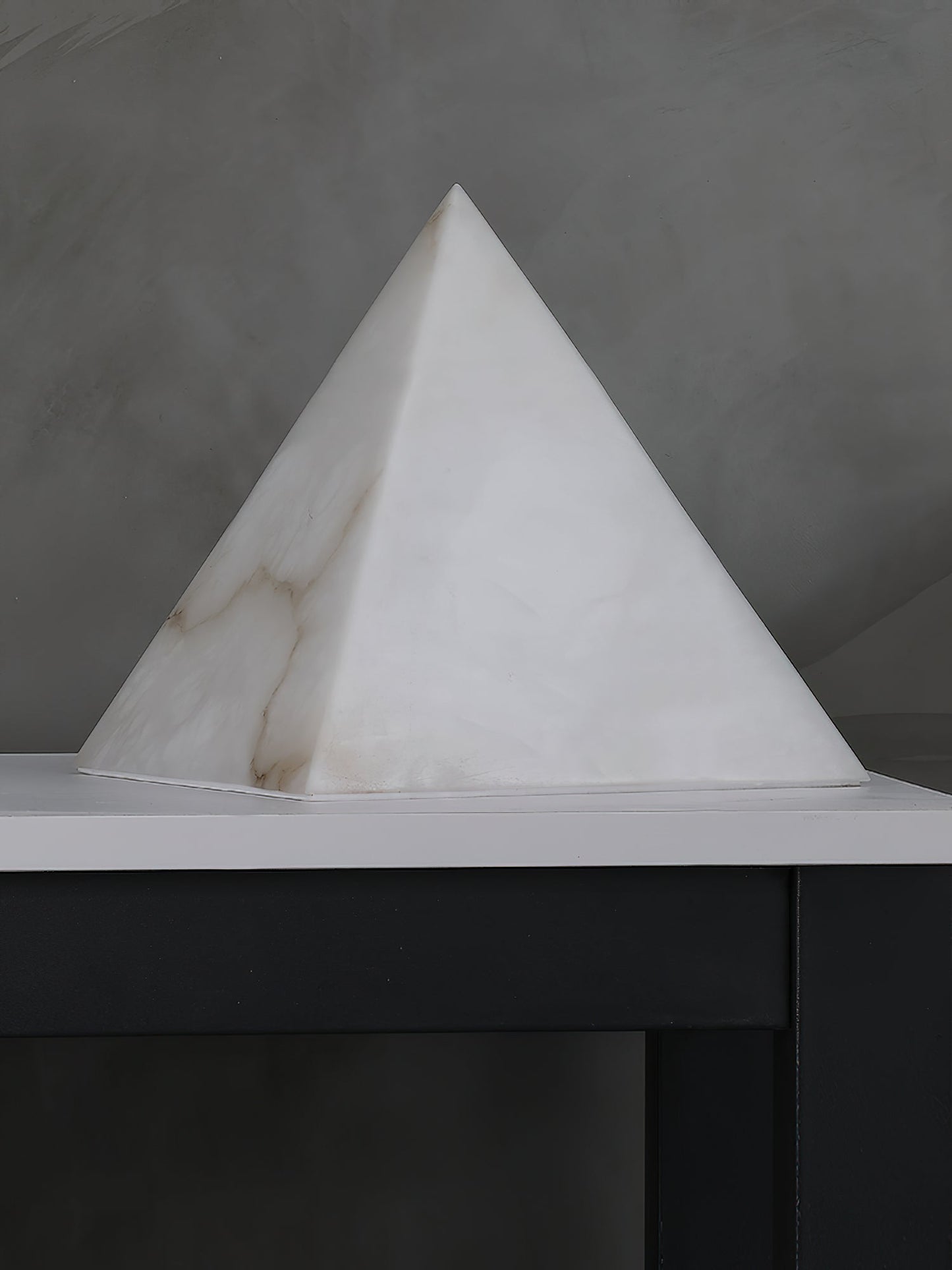Alabaster Pyramid Table Lamp – Dimmable, view 9