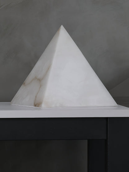 Alabaster Pyramid Table Lamp – Dimmable, view 9