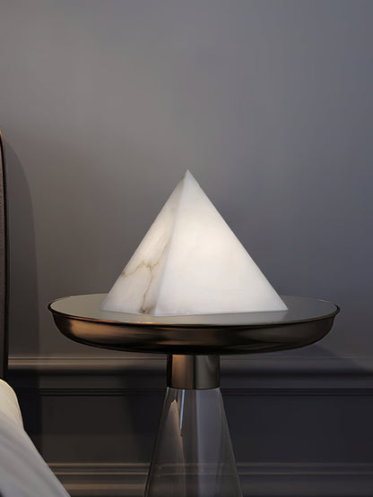 Alabaster Pyramid Table Lamp – Dimmable, view 11