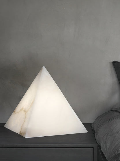 Alabaster Pyramid Table Lamp – Dimmable, view 13