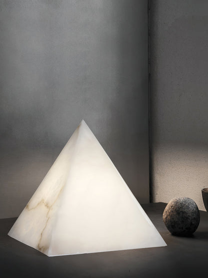 Alabaster Pyramid Table Lamp – Dimmable, view 14