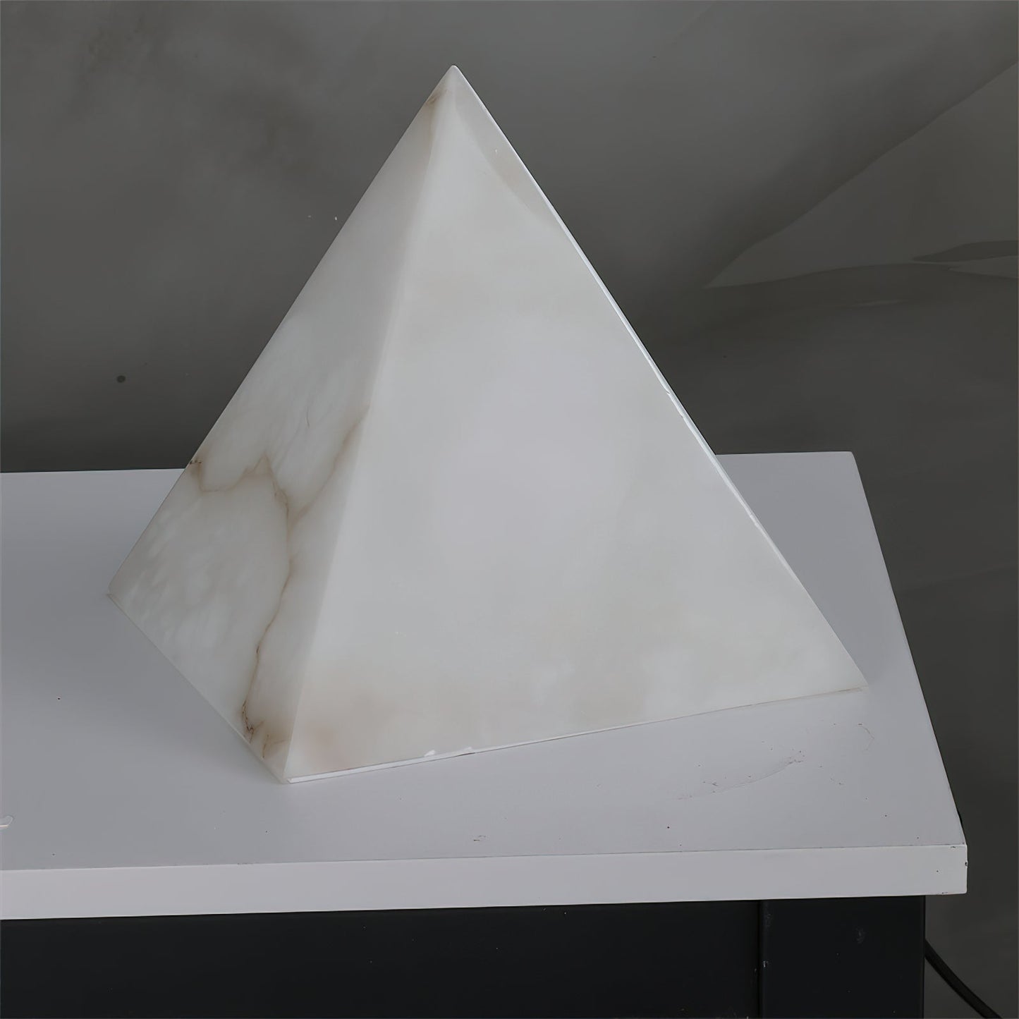 Alabaster Pyramid Table Lamp – Dimmable, view 6