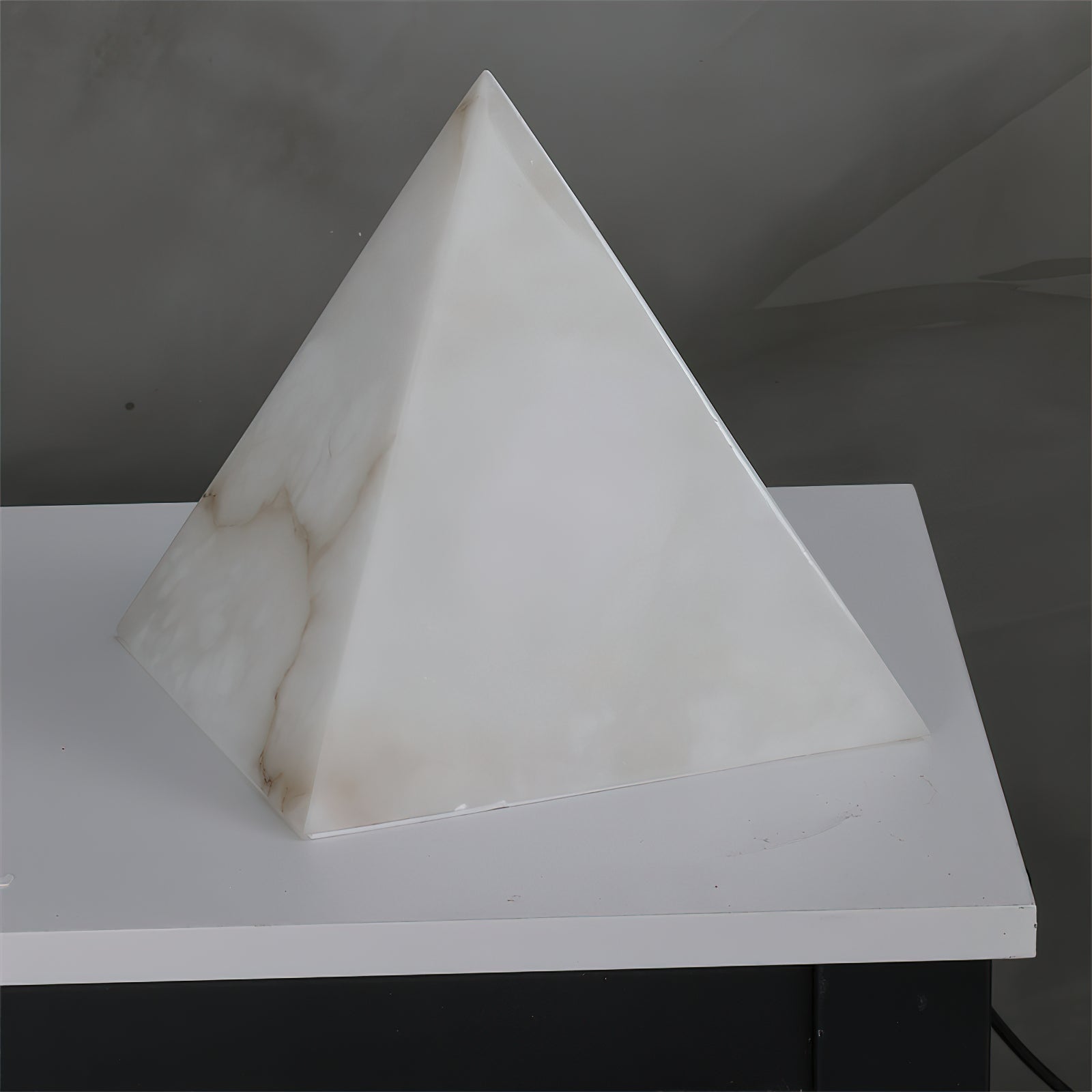 Alabaster Pyramid Table Lamp – Dimmable, view 6