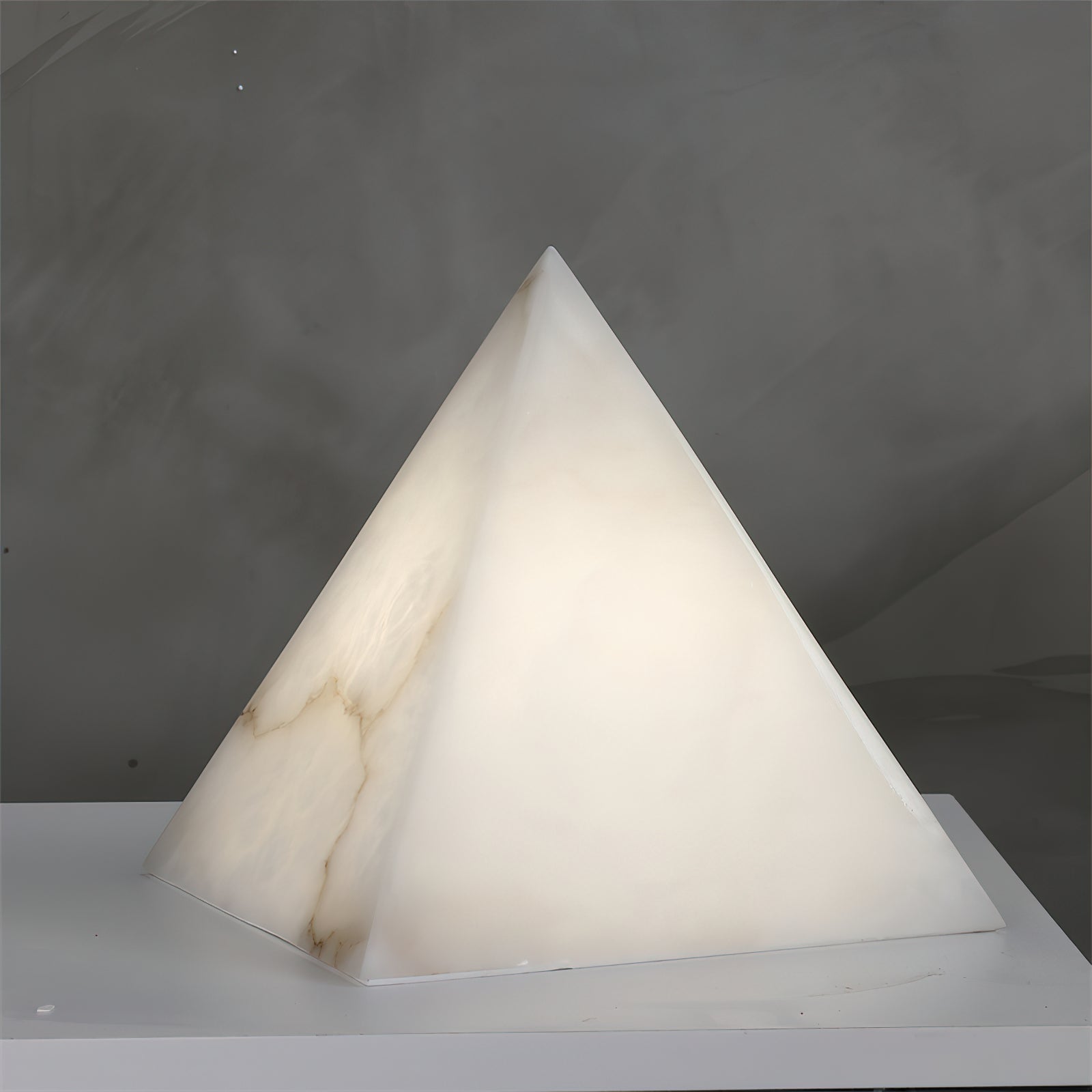 Alabaster Pyramid Table Lamp – Dimmable, view 7