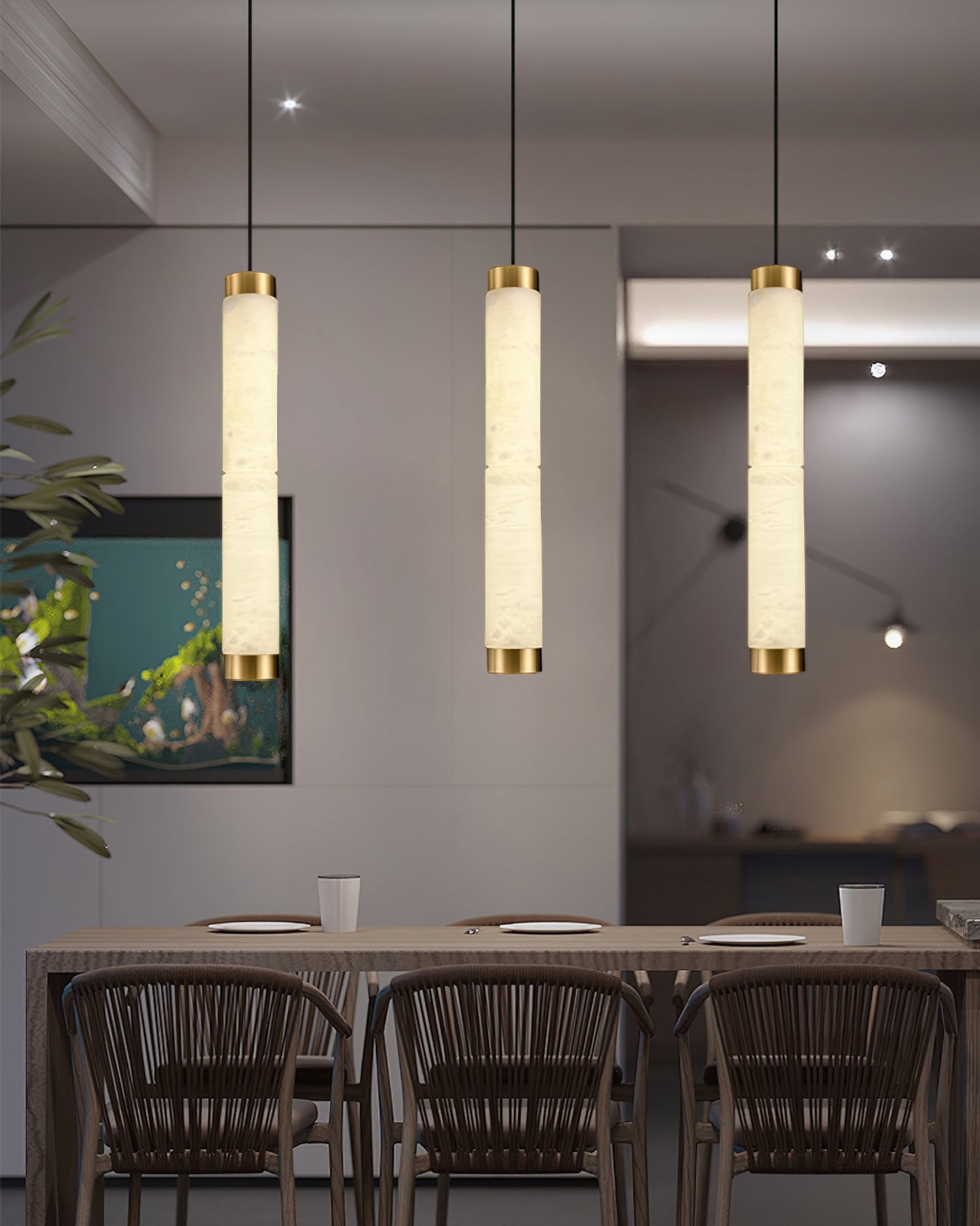 Alabaster Strip Pendant Light – Dimmable, view 9