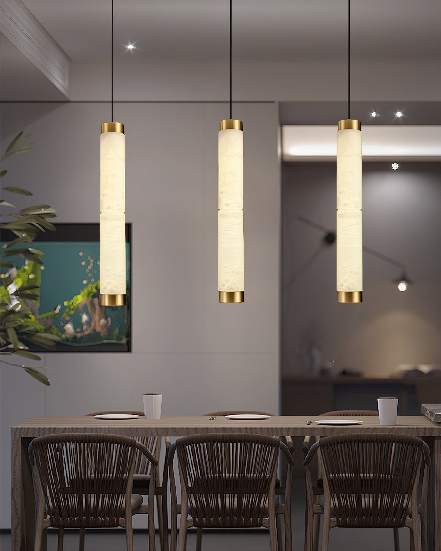 Alabaster Strip Pendant Light – Dimmable, view 9
