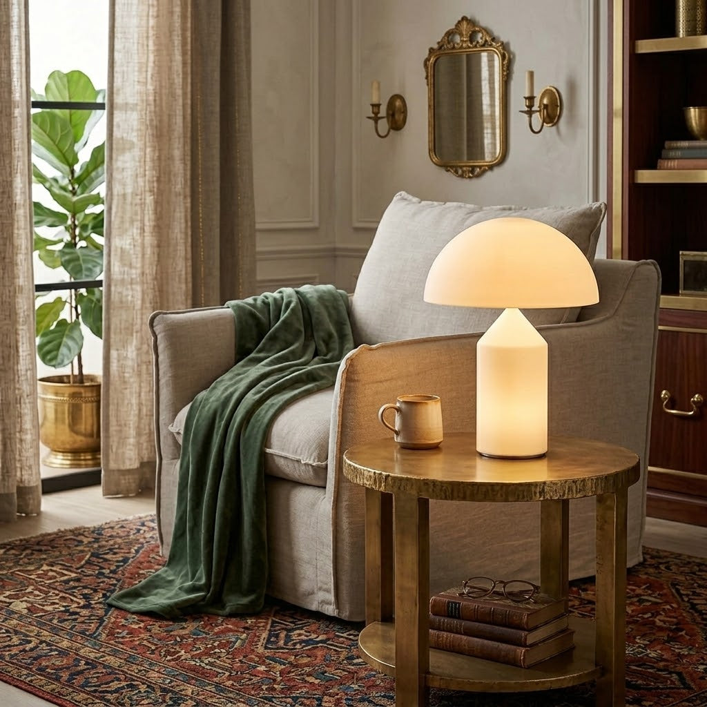 Mushroom Dome Glass Table Lamp – Dimmable, alternate view