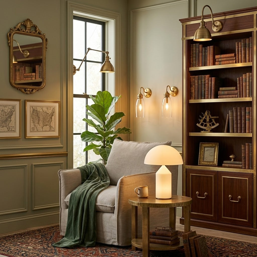 Mushroom Dome Glass Table Lamp – Dimmable, detail