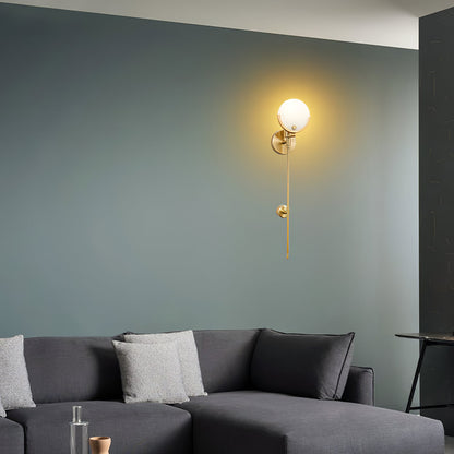 Crescent-Cradle Alabaster Globe Wall Sconce – Dimmable, view 20