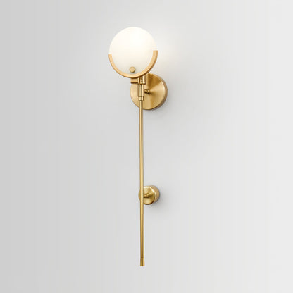 Crescent-Cradle Alabaster Globe Wall Sconce – Dimmable, alternate view
