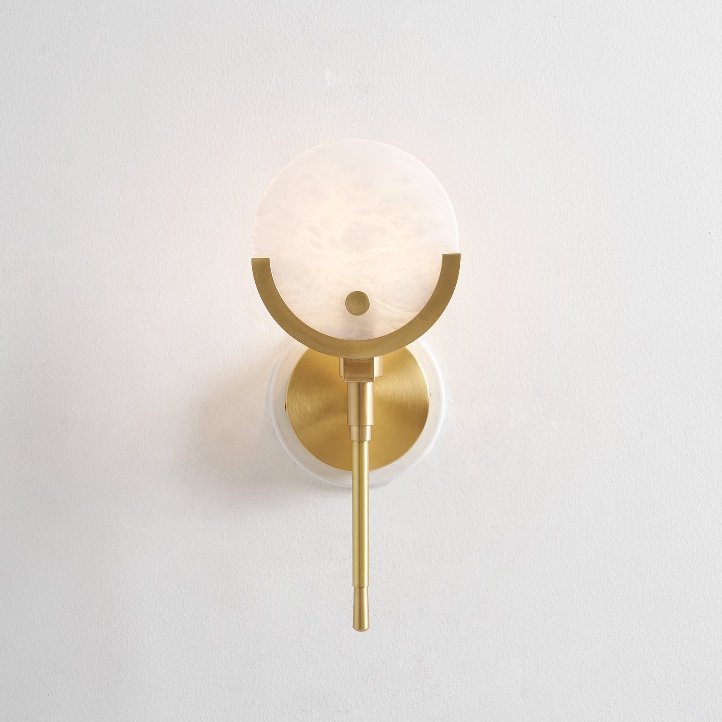 Crescent-Cradle Alabaster Globe Wall Sconce – Dimmable, view 36
