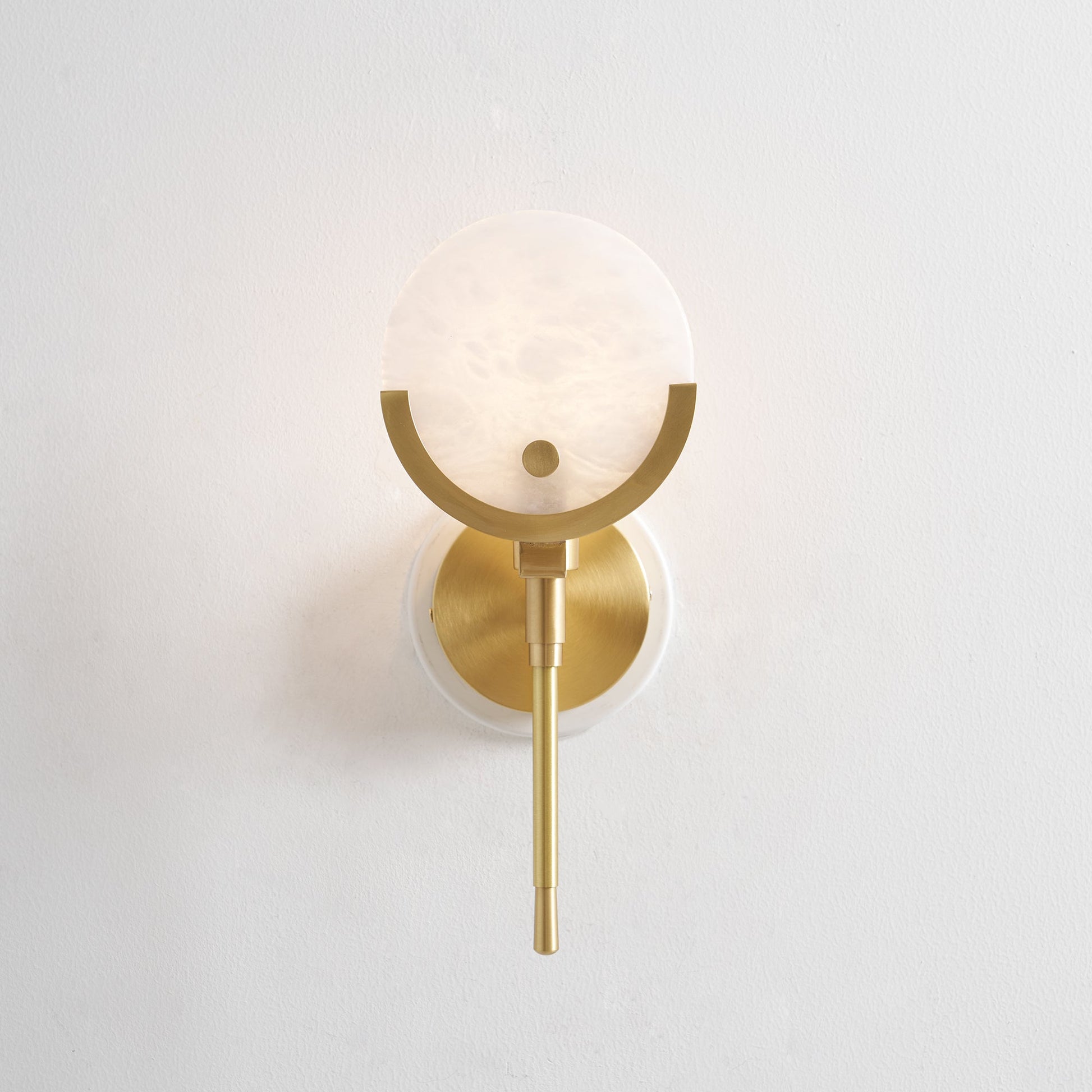 Crescent-Cradle Alabaster Globe Wall Sconce – Dimmable, view 36