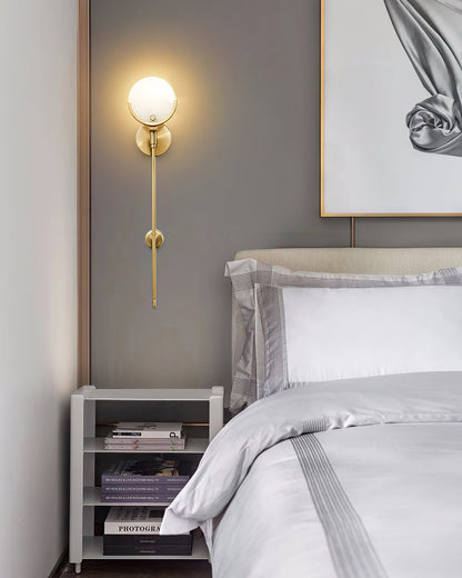Crescent-Cradle Alabaster Globe Wall Sconce – Dimmable, view 25