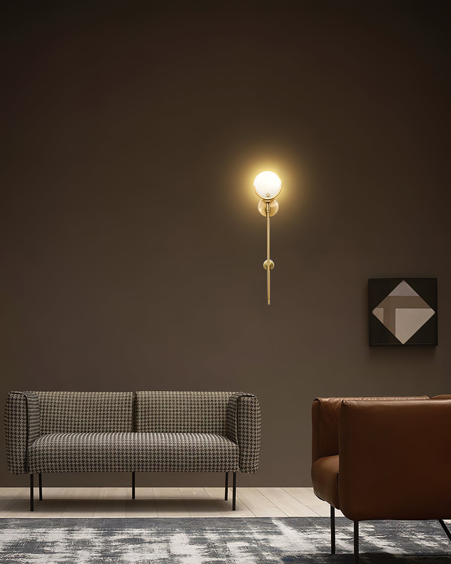 Crescent-Cradle Alabaster Globe Wall Sconce – Dimmable, view 31