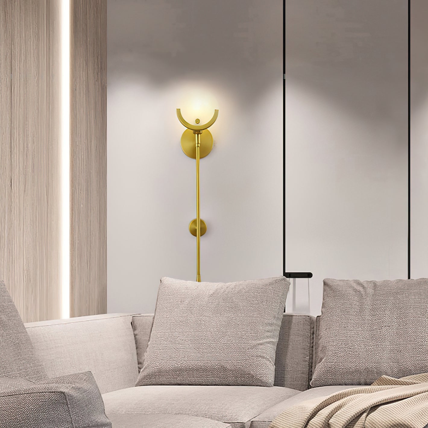 Crescent-Cradle Alabaster Globe Wall Sconce – Dimmable, view 23