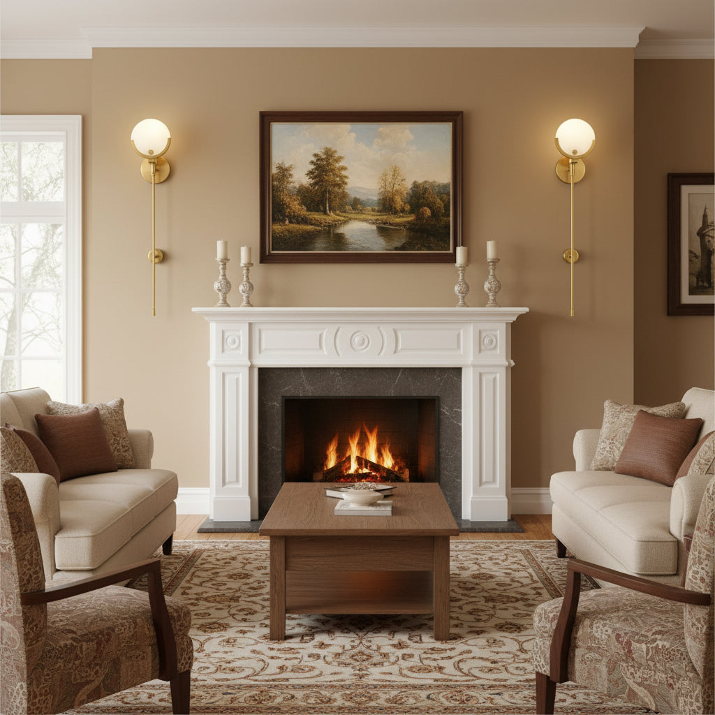Crescent-Cradle Alabaster Globe Wall Sconce – Dimmable, view 10