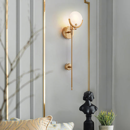 Crescent-Cradle Alabaster Globe Wall Sconce – Dimmable, view 17
