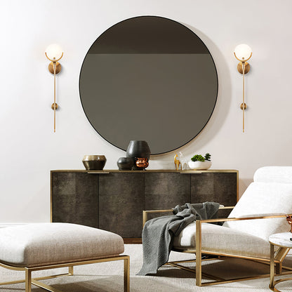Crescent-Cradle Alabaster Globe Wall Sconce – Dimmable, view 19