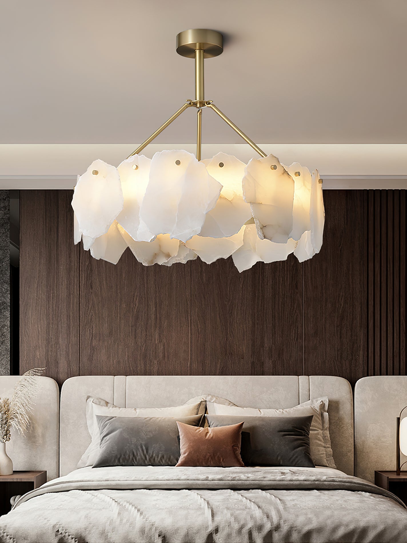 Burton Alabaster Chandelier, alternate view