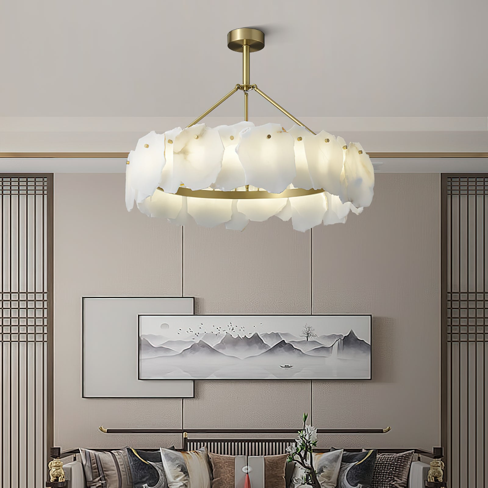 Burton Alabaster Chandelier, view 4